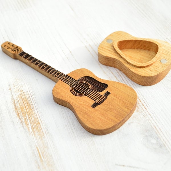 🎁木製アコースティックギターピックボックス🎸
