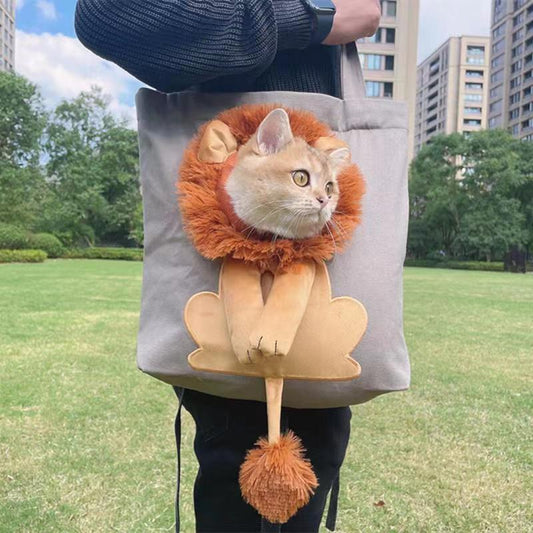 ライオン型猫用キャンバスバッグ ペットキャリア